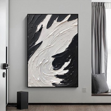 Abstracto en blanco y negro 08 de Palette Knife arte de pared minimalista Pinturas al óleo